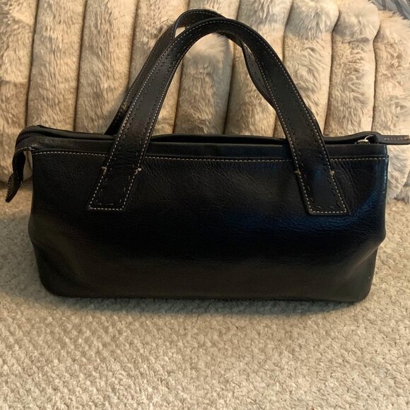 Fossil Handbags - Vintage Fossil Black Leather Bag